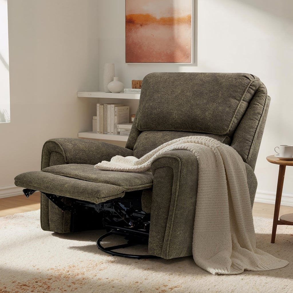 MCombo 400lbs Heavy Duty Power Recliners, Oversized Swivel Rocker Power Recliner Chair for Big and Tall People, USB & Type C