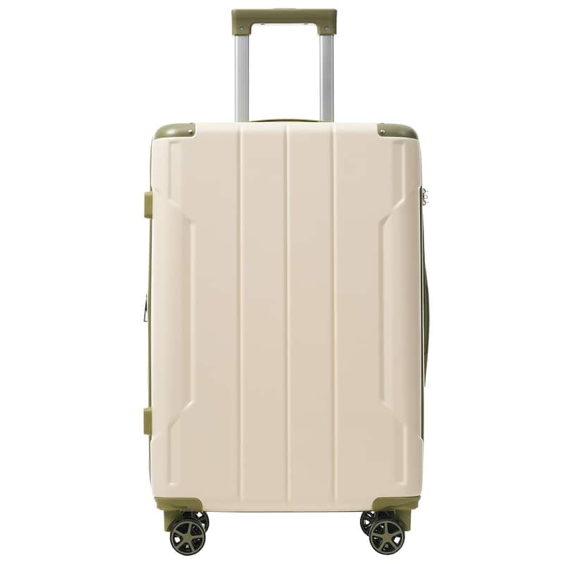 Hardshell Luggage, Lightweight Durable ABS Suitcases with Double Wheels, Expandable 24 Inch Checked Travel Luggage