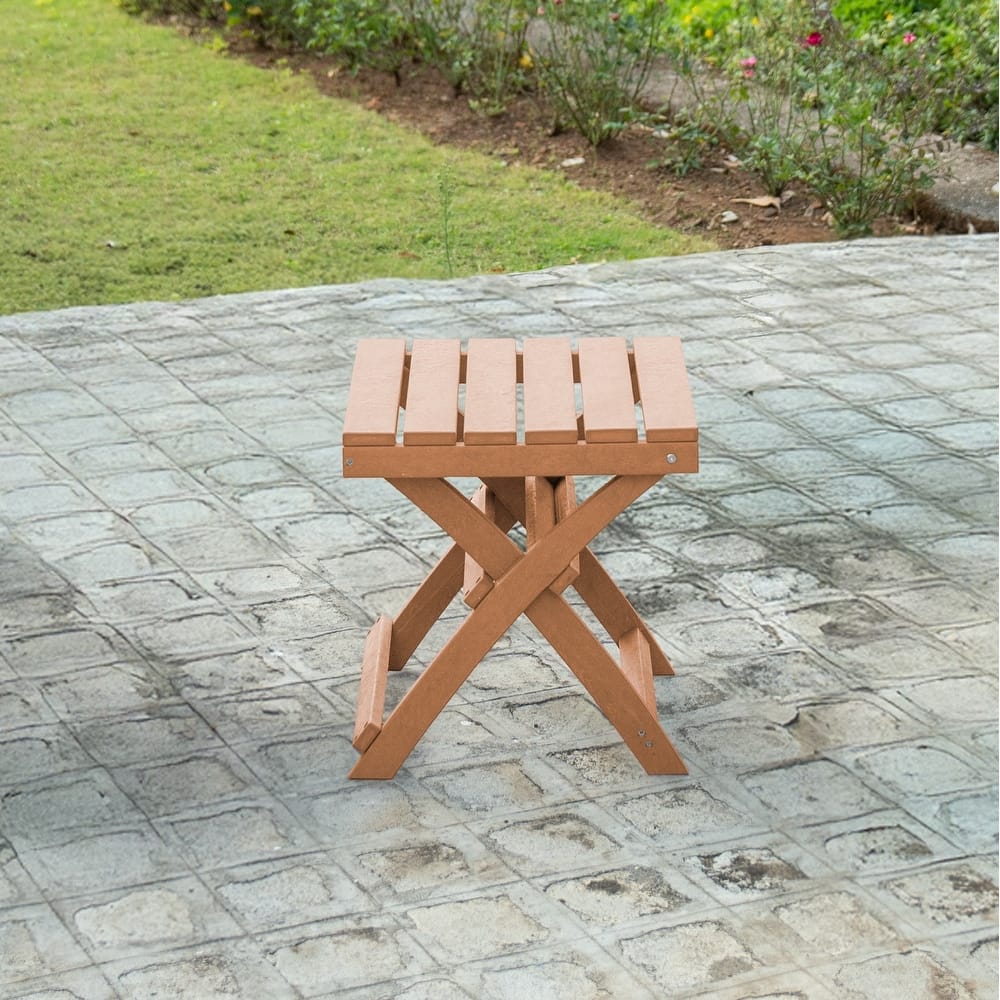 Seaview Fully Assembled All-Weather Recycled HDPE Outdoor Folding Side Table
