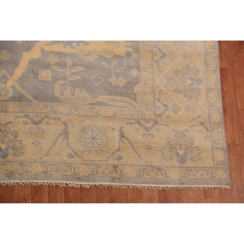 Earth Tone Oushak Indian Area Rug Handmade Wool Carpet - 8'0"x 9'7"