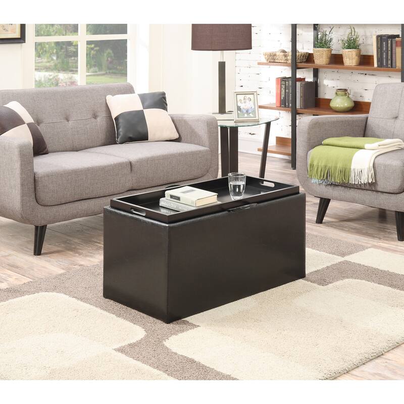 Designs4Comfort Sheridan Storage Bench with Reversible Tray and 2 Side Ottomans