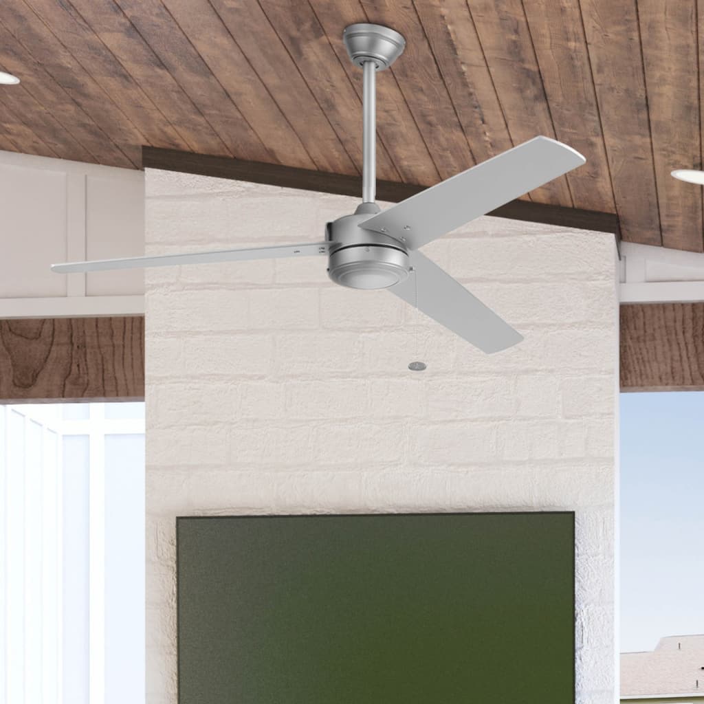 52" Prominence Home Tenant Contemporary Indoor Outdoor Ceiling Fan, No Light, Pull Chain, Dual Mounting, Dual Finish Blades