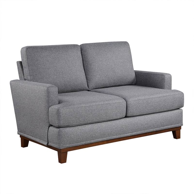 Bridgevine Home Coronado 55" Track Arm Love Seat with Wood Base