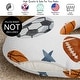 preview thumbnail 3 of 4, Sweet Jojo Designs Sports Theme Boy 100% Cotton Muslin Nursing Pillow Cover Case - Watercolor, Vintage Sport Themed Balls, Stars