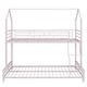 preview thumbnail 7 of 28, Contemporary Design Twin over Full Metal House Bunk Bed, Safety and Convenience, Stability and Durability, Space-saving, Pink