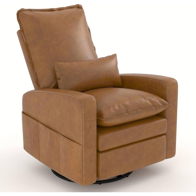 AECOJOY Power Swivel Rocker Recliner Chair Nursery Glider Chair Single Sofa - Brown