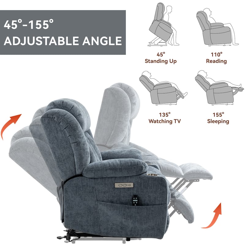 Chenille Power Lift Recliner Chair