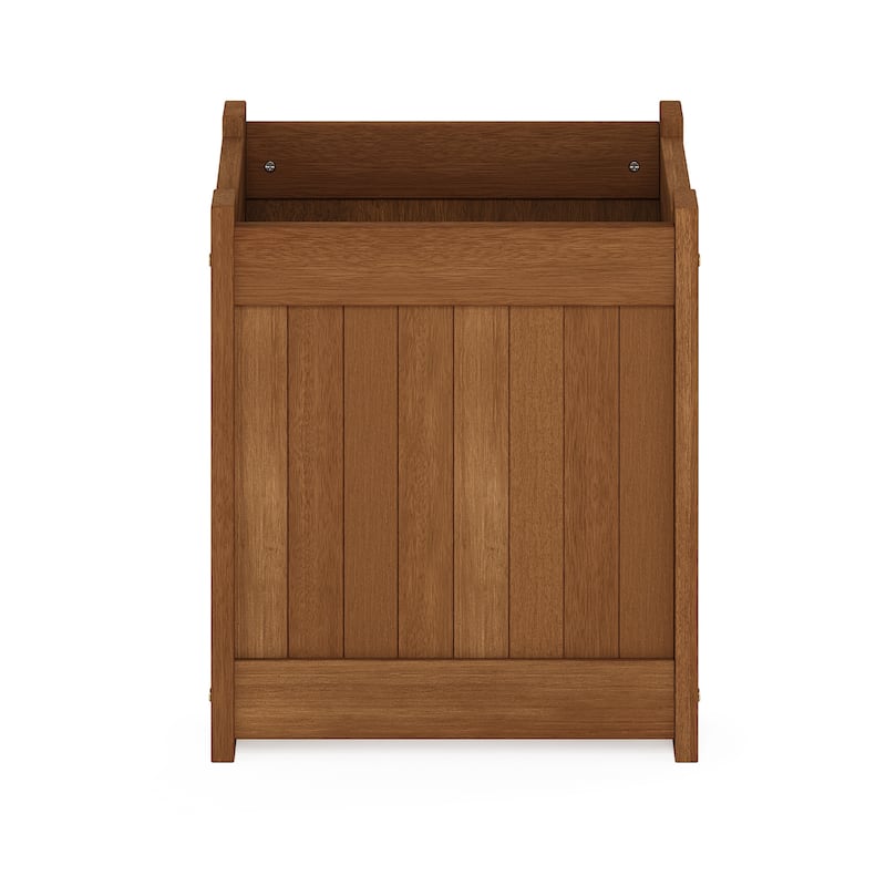 Furinno Tioman Hardwood Flower Box Planter, Brown - Outdoor Garden Decor