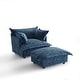 preview thumbnail 7 of 47, 39"W Oversized Chenille Comfy Cloud Chaise Lounge with Ottoman