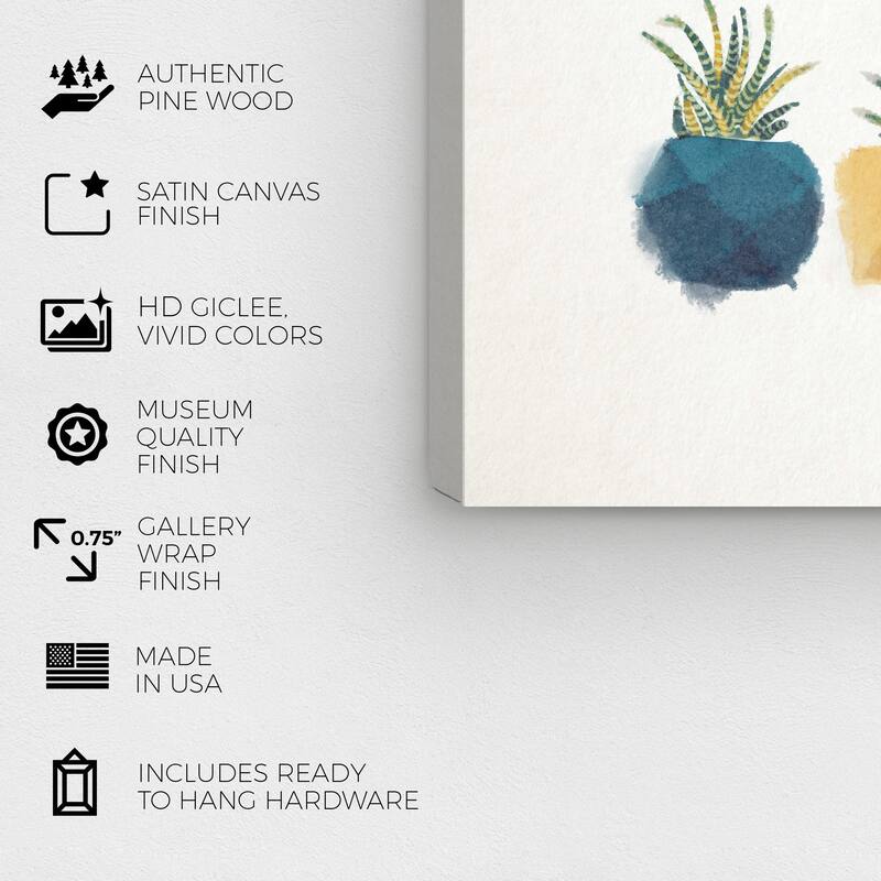 Wynwood Studio Canvas Floral and Botanical Succulicious Orange and Pumpkin Modern & Contemporary Wall Art Canvas Print