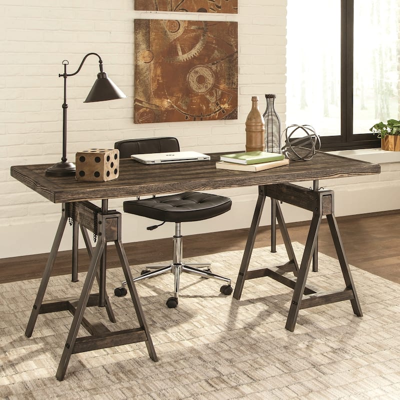 Rustic Industrial Design Home Office Adjustable Desk