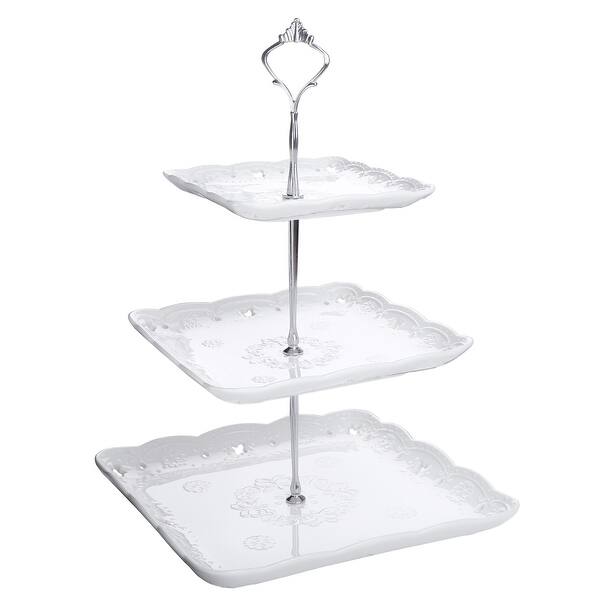 Shop 3 Tier Cupcake Tower Stand Porcelain White Serving Stand 8