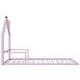 preview thumbnail 5 of 7, Pink Twin Size Metal Floor Bed with House-Shaped Headboard and Fence