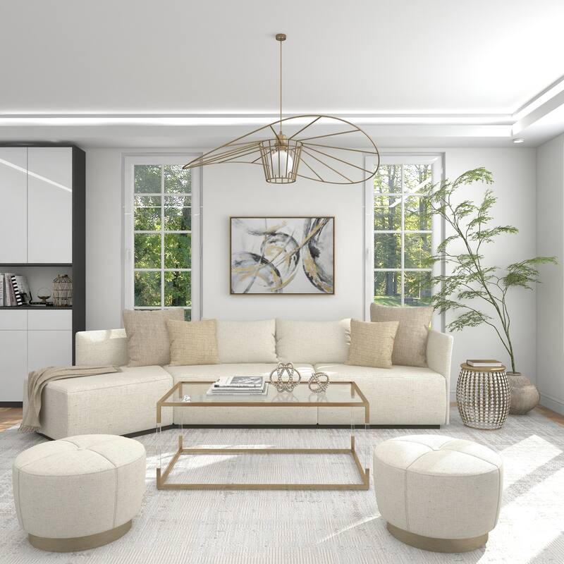 Metal Open Frame Accent Table with Crystal Embellishments - Gold or Black