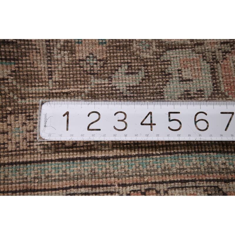Distressed Tabriz Persian Vintage Rug Hand-Knotted Pink Wool Carpet - 8'2" x 11'1"