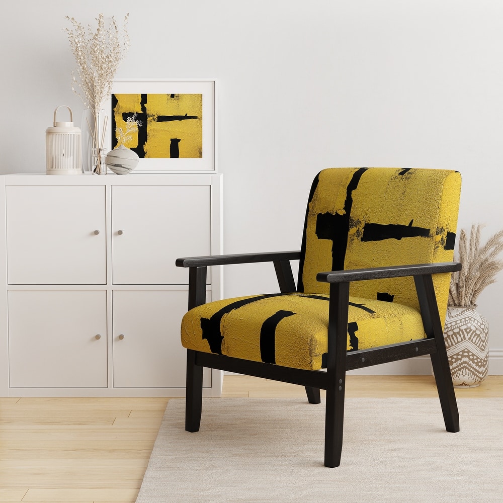Designart "Glam Dancing Shape I" Upholstered Abstract Accent Chair - Modern Arm Chair For Living Room
