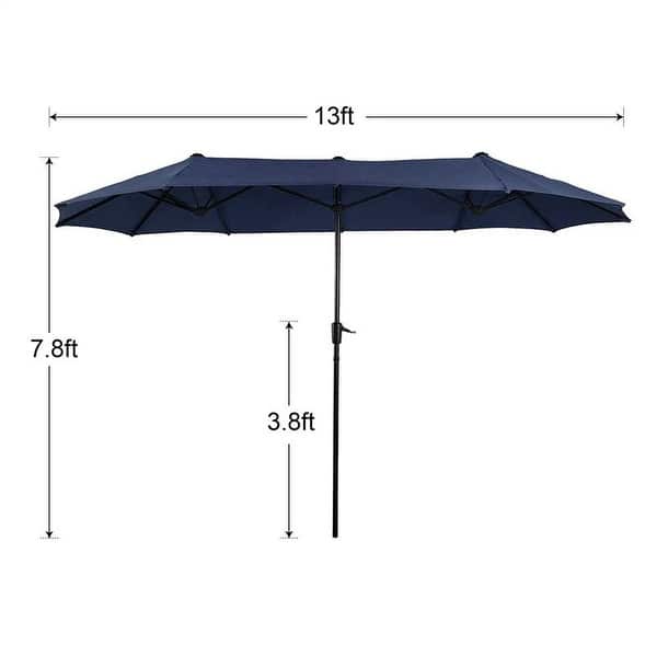 dimension image slide 0 of 3, PHI VILLA 10ft 3 Tier Auto-tilt Patio Umbrella Outdoor Double Vented Umbrella