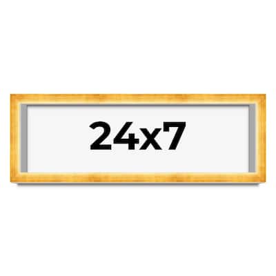 24x7 Shadow Box Frame Gold | 1.625 Inches Deep Real Wood Traditional