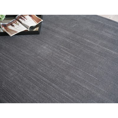 Pavia Modern Handmade Silky Nylon in Gray Area Rug