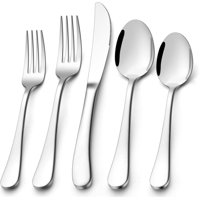Heavy Duty Silverware 5 Piece Stainless Steel Flatware Cutlery Set - 40