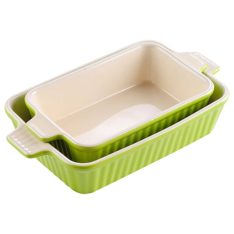MALACASA Series Bake.Bake, Rectangle Porcelain Bakeware Set