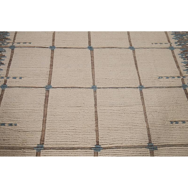 All-Over Moroccan Modern Area Rug Handmade Wool Carpet - 6'0"x 9'6"