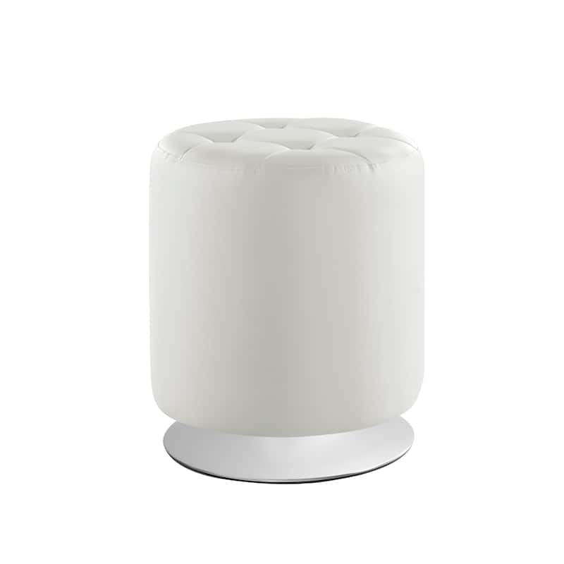 Chelle Faux Leather Swivel Ottoman