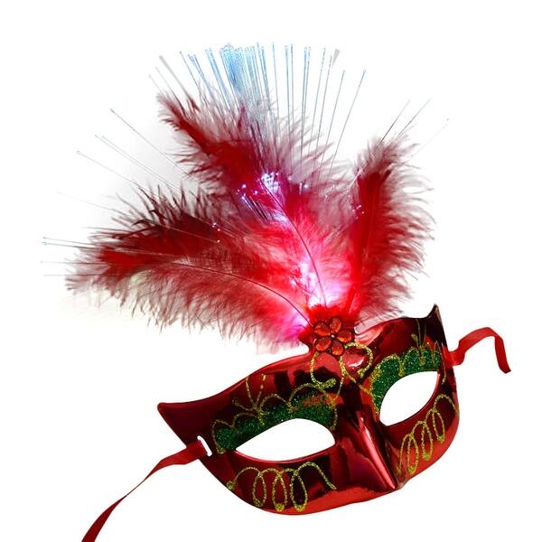 strapless open back dress Red Goddess Mask Crystal Masquerade Headpiece – CARBICKOVA CROWNS main image 0