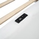 preview thumbnail 12 of 15, White Floor Bed Frame, Twin Size Upholstered Platform Bed with Slats, Guardrail and Charging Station for Children, Boys & Girls