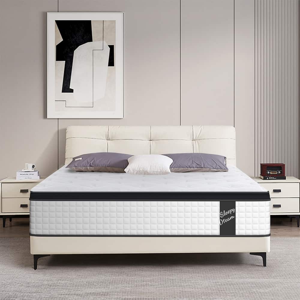Homy Casa 12 Inch Queen Hybrid Mattress, Pocket Spring & Memory Foam