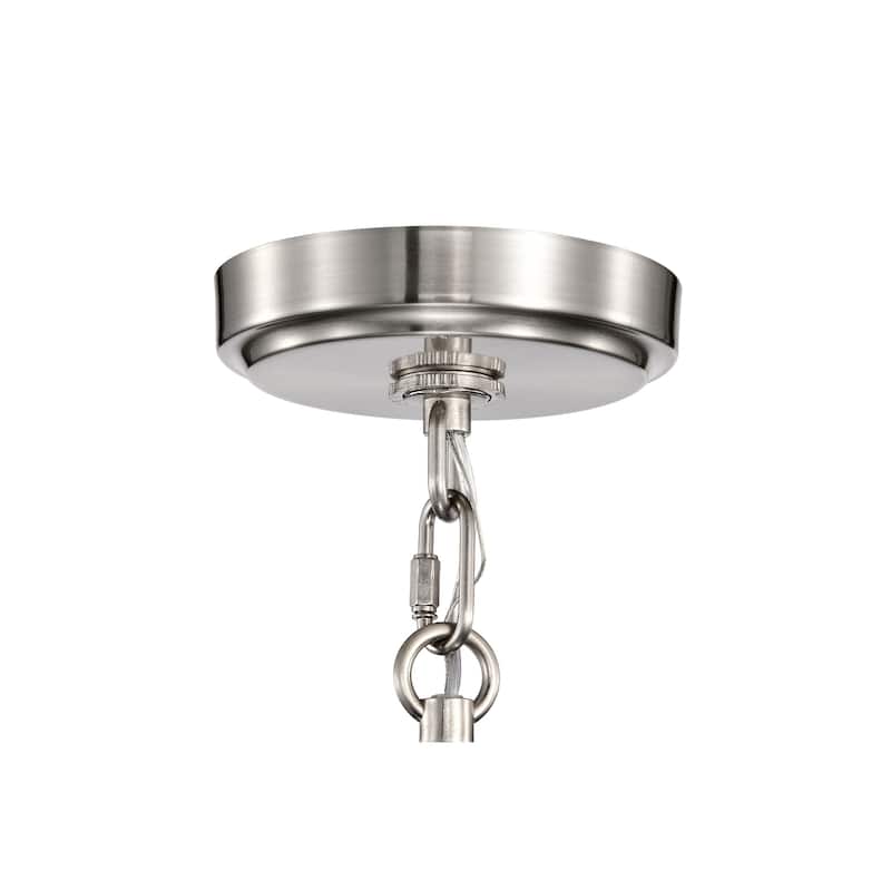 Brushed Nickel 3-Light Modern Chandelier with Clear Wine Glass Shades - Brushed Nickel