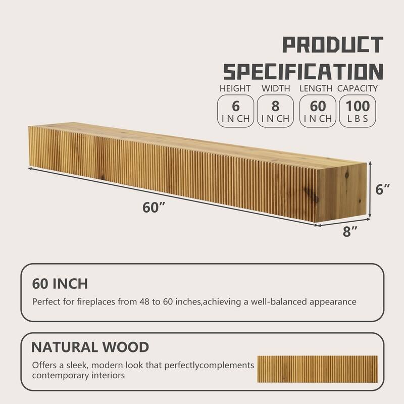 Rustic Fireplace Shelf Mantel Floating Shelf