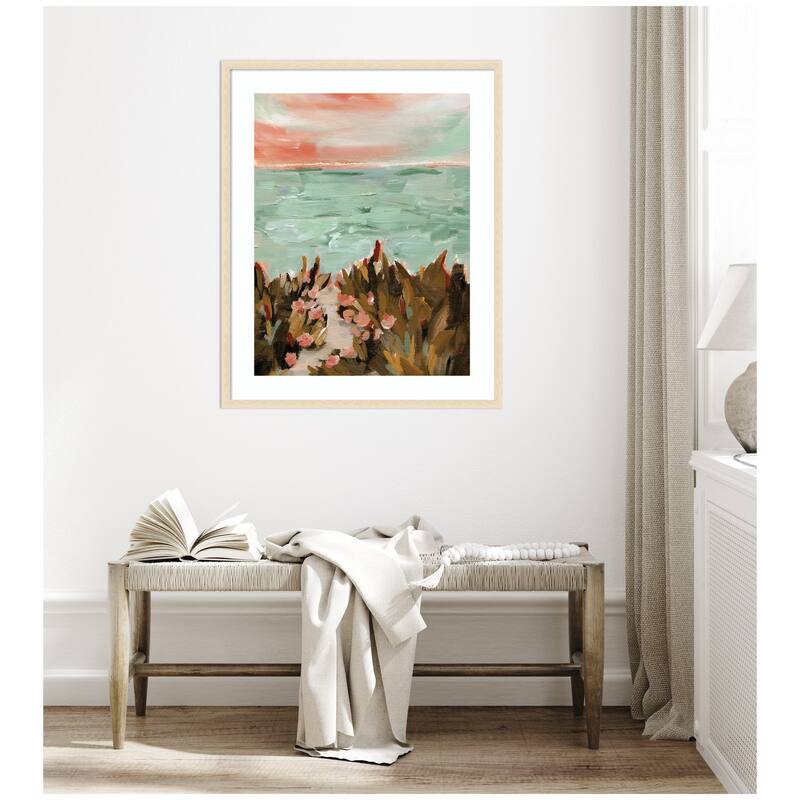 Kate and Laurel Framed Art Landscape 02 Beach by Annie Quigley