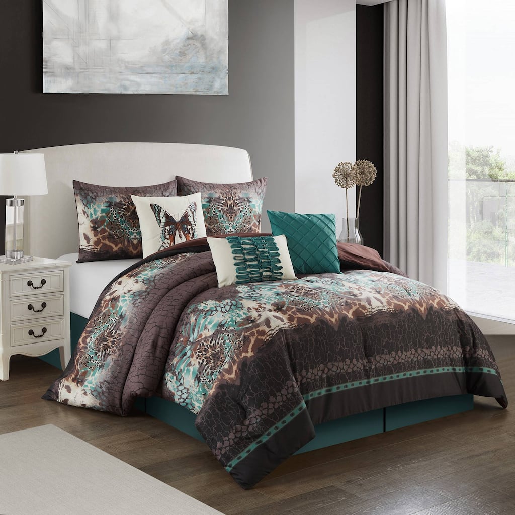 Nanshing Viceroy 7-Piece Butterfly Print Comforter Set