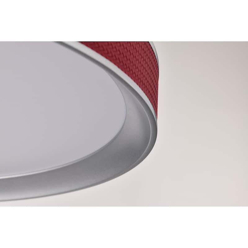Bandon - 20 Inch LED Flush Mount - Gray with Red Wrap - Acrylic Lens