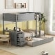 preview thumbnail 1 of 7, Gray Bunk Bed with Twin Trundle, Desk, Drawers, USB Outlets, Guardrails Twin-over-Twin - Gray