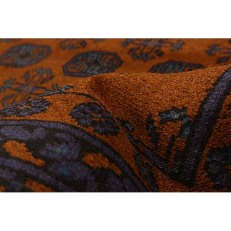 ECARPETGALLERY Hand-knotted Uzbek Kargahi Burnt Orange Wool Rug - 5'5 x 7'8