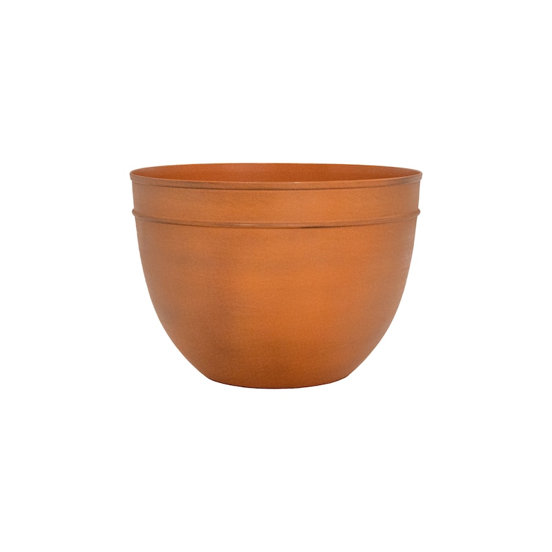 Achla Designs 28"H Black Wrought Iron Lina Hanging Planter w/ Burnt Sienna Galvanized Steel Pot
