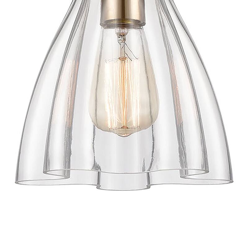 Elk Home Matilda Satin Brass Glass 1 Light Pendant