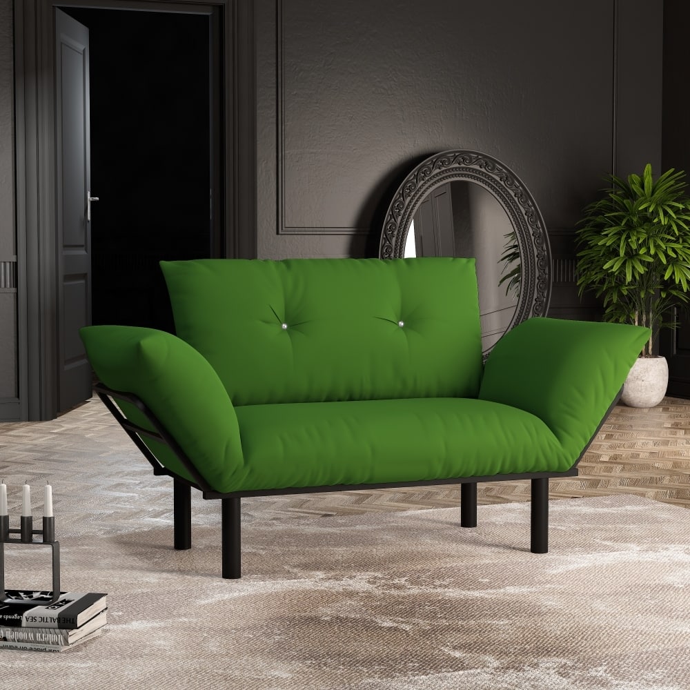 Haydar Extra-wide Modern Loveseat with Metal Legs