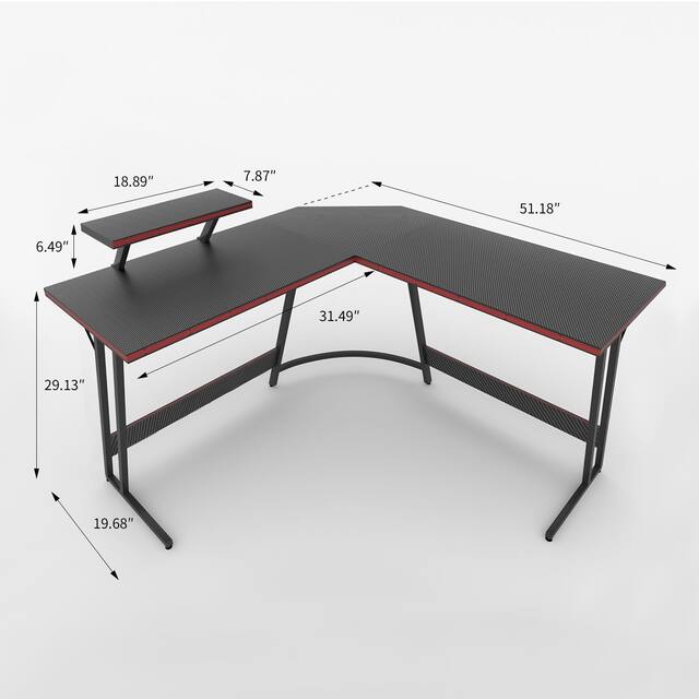 L-Shaped Gaming Desk Computer Corner Desk Office Writing Desk
