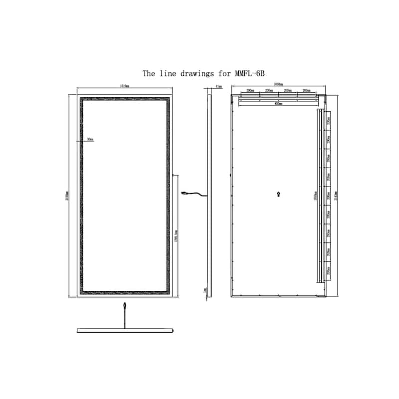 Modern Mirrors Reeva Wall Mounted Full Length Mirror with Lights, 85x40 inches LED Full Body Mirrors for Bedroom and Living Room