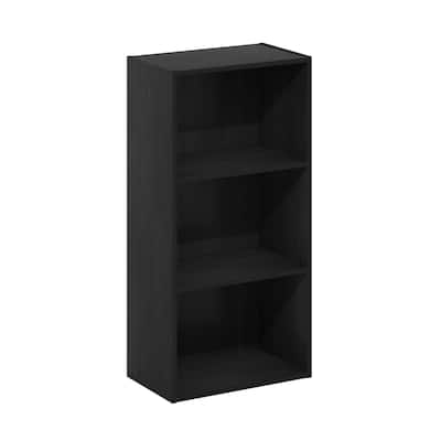 31.4 in. Tall Blackwood Wood 3-Shelf Bookcase