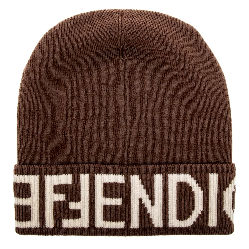 Fendi Knitted Beanie with Insaria Mirror Logo