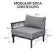 preview thumbnail 22 of 40, 2/4/6/8-Seat Modular All-Weather Aluminum Outdoor Sectional Sofa Set with Deep Seating Patio Conversation Set