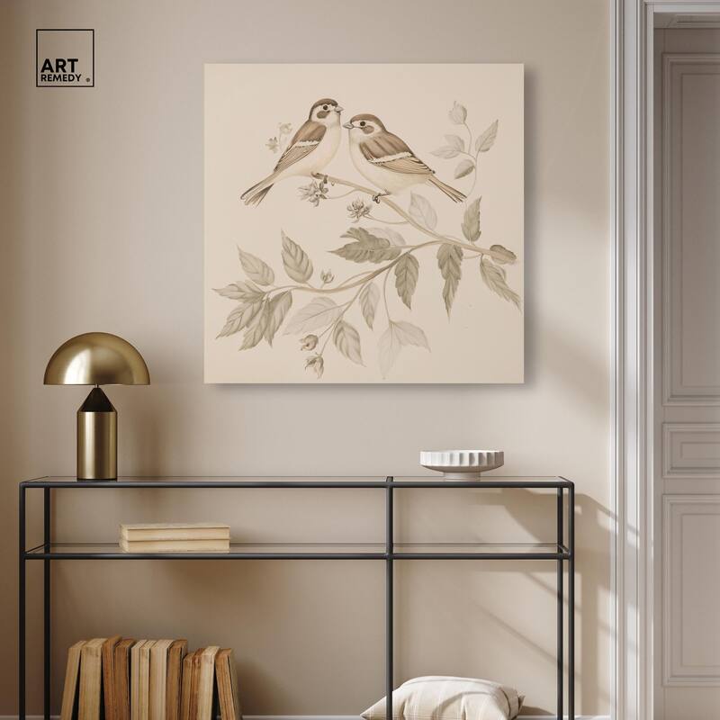 Pair of Finches III Canvas by Art Remedy, Gallery Wrapped
