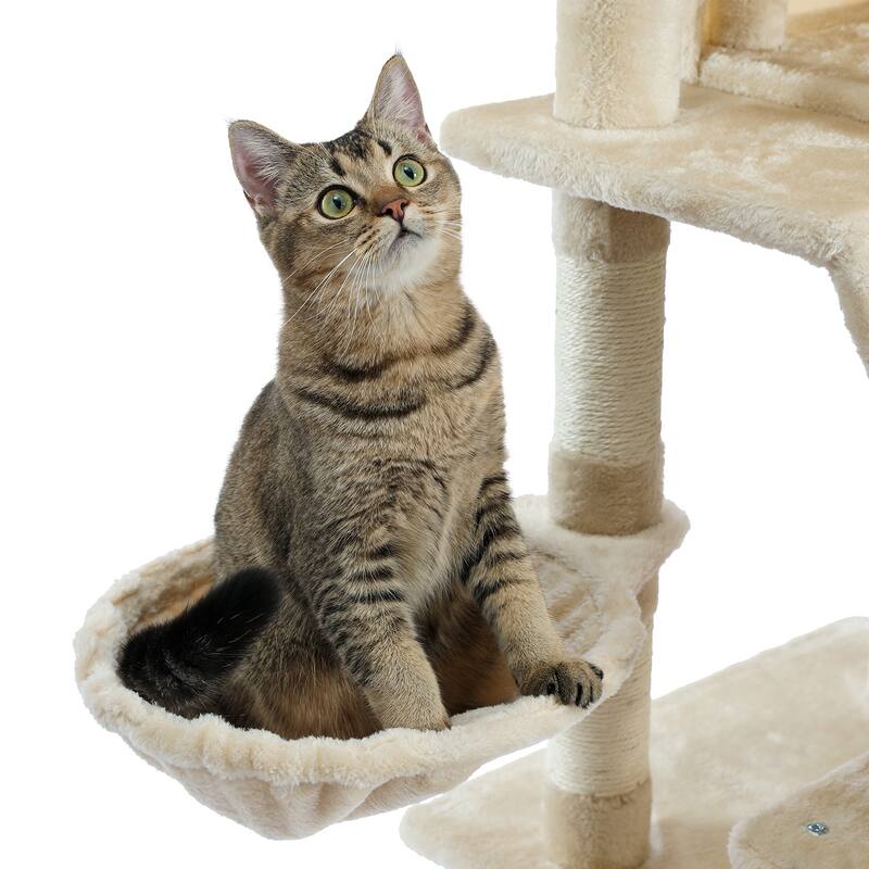 Cat Tree,Cat Tower with 2 Condos and 2 Perches, Kitty Climber Tower Furniture
