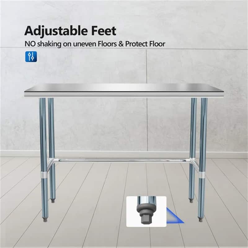 48 X 24 Inch Open Base Stainless Steel Table - N/A