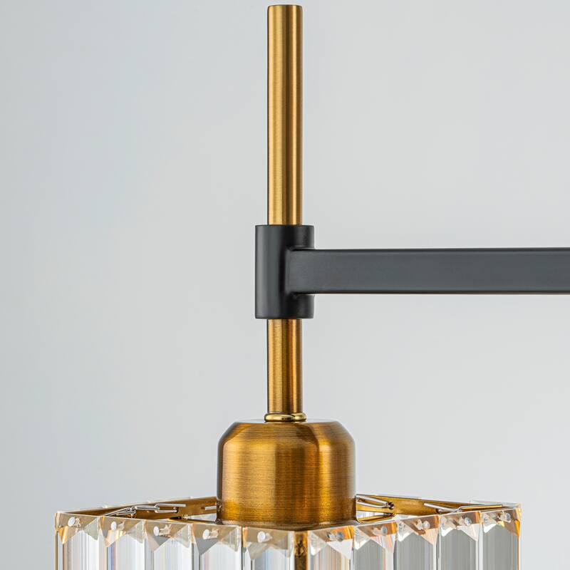 5-Light Modern Linear Crystal Chandelier kitchen island Pendant Lighting for Dining Room