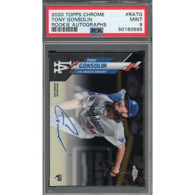 Tony Gonsolin 2020 Topps Chrome Rookie Auto Baseball Card #RATG PSA 9 - 8'6" x 11'6"